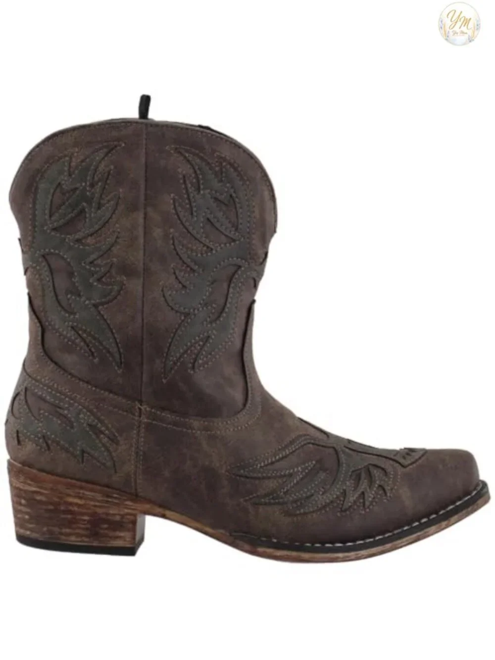 Roper Amelia Snip Toe Chelsea Booties Faux Leather Pull-On